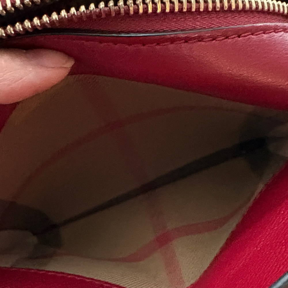 Burberry Burgundy Leather Crossbody with Gold Buckle - Picture 8 of 12